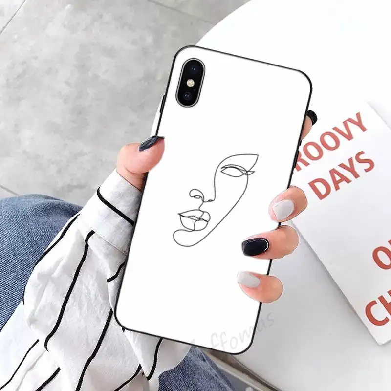 

Abstract Art body Lines fashion Phone Case Candy Color for iPhone 6 7 8 11 12 s mini pro X XS XR MAX Plus