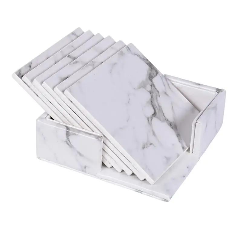 Подставки под мрамор ПУ кожа 6 шт.|Коврики и подложки| |