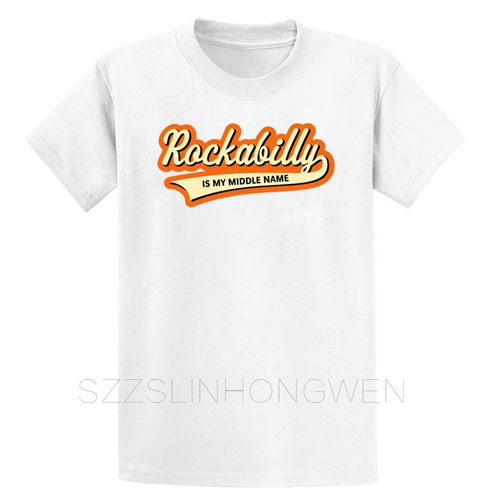 Футболка Rockabilly Is My Middle Name 3c базовая Однотонная футболка весенне осенняя с принтом