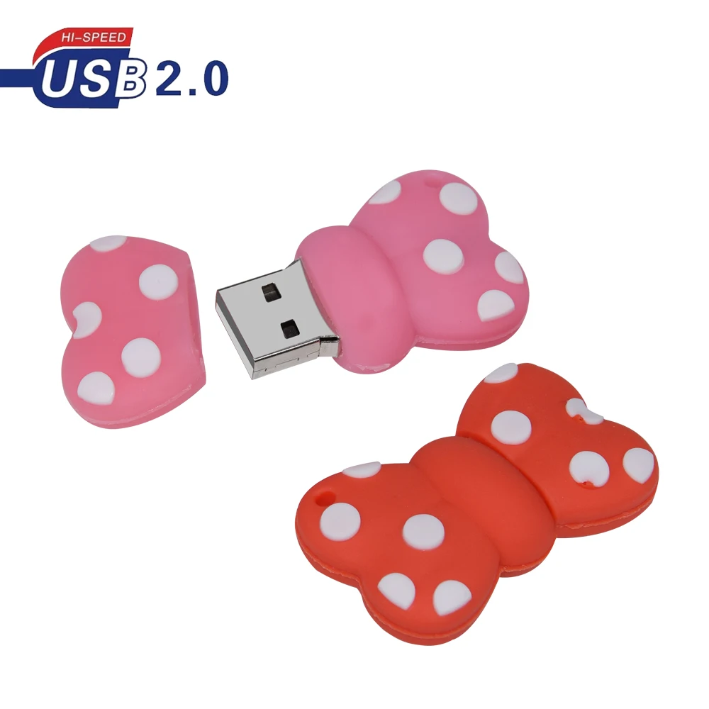 

Флеш-накопитель USB 2,0 с милым мультяшным бантом, флешка 4 ГБ, 8 ГБ, 16 ГБ, 32 ГБ, флеш-накопитель usb 64 ГБ, 128 ГБ, классный накопитель, usb-флешка для под...