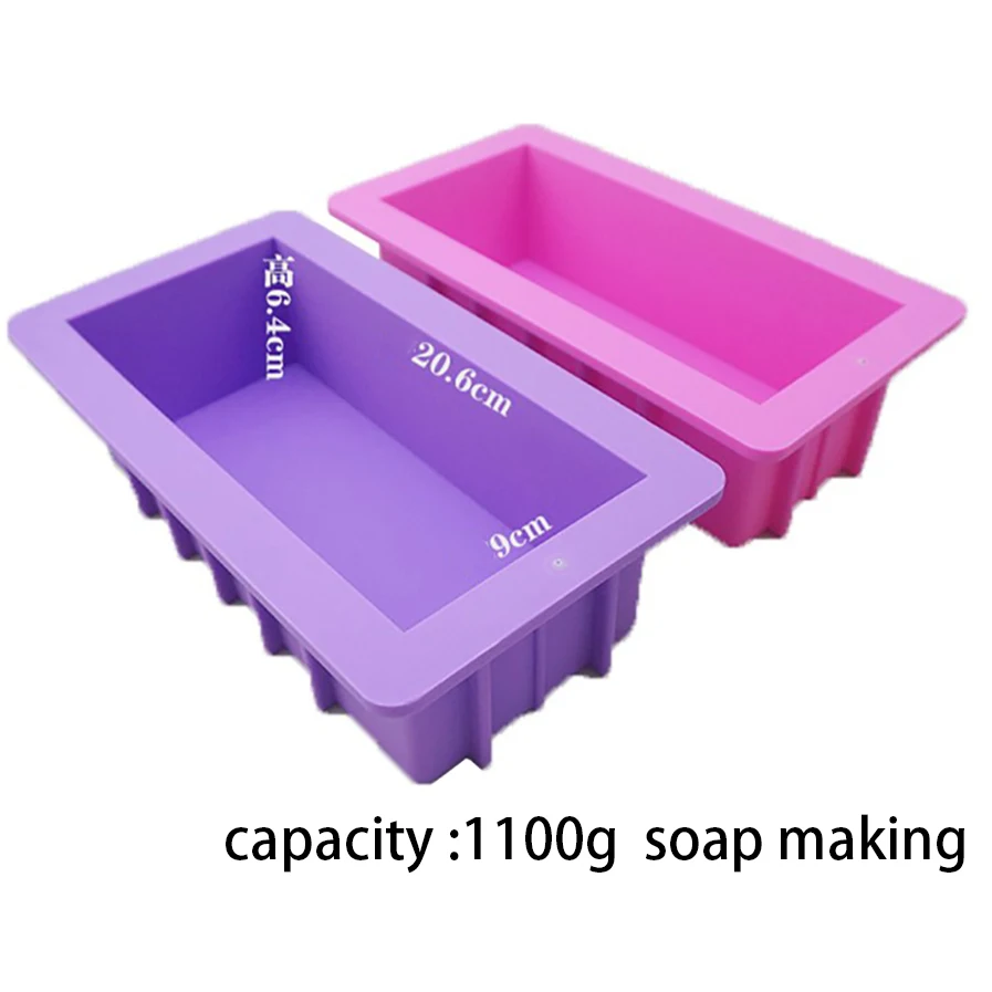 

1PC Rectangle Silicone Loaf Soap Mold Tall And Thick Silica gel Molds Soap Craft Making Toast Mousse Cake Tools Swirl Soap Mould