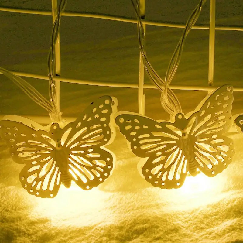 

10 LED Hollow Out Butterfly Shape Decorative String Lights Night Lamp Holiday D2TD