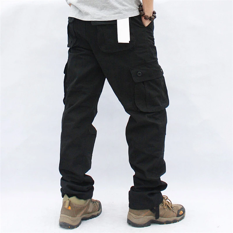 

Overalls Men Cargo Pants Casual Multi Pockets Military Tactical Work Pants Army Straight Trousers 44