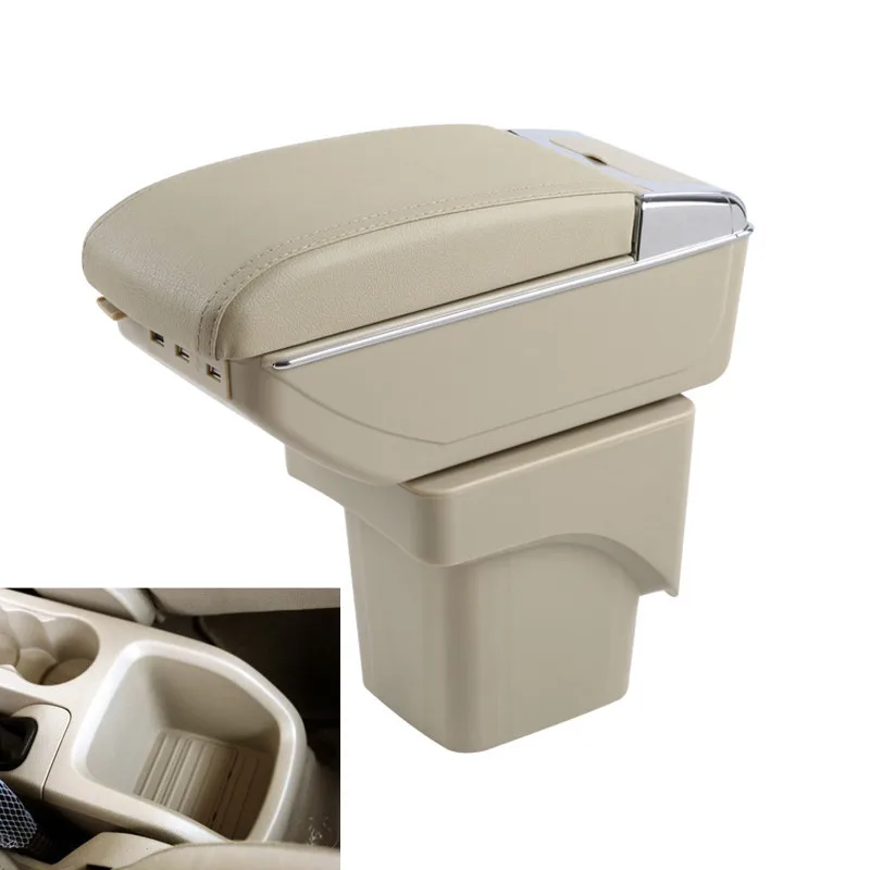 Car Dual-Layer Armrest Fit For Ford Focus 2 MK2 2005-2011 Arm Rest Center Console Storage Box Tray Leather Accessories 2010 2009 |
