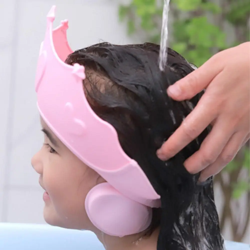 Gorro de ba&ntilde;o seguro para ni&ntilde;os, protector de orejas, suave, con champ&uacute;-3