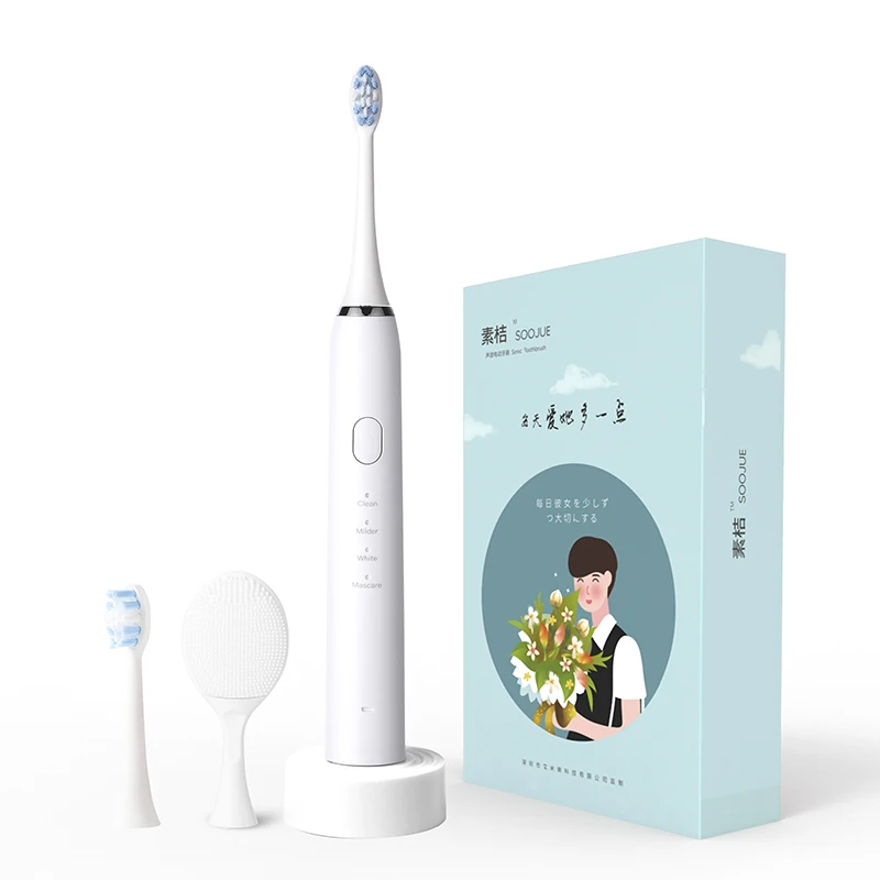 Ультразвуковая электрическая зубная щетка SOOJUE беспроводная перезаряжаемая