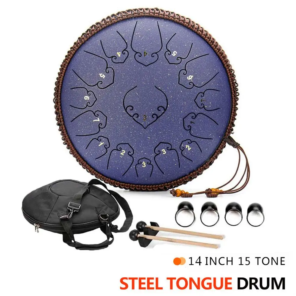 

14-дюймовый 15-тоновый стальной барабан для языка Настройка C/D перкуссионный ручной барабан инструменты для музыкальных инструментов для дет...