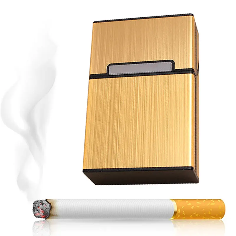 

New Design Waterproof Slim Cigarette Storage Container Light Aluminum Cigar Case Tobacco Holder Pocket Box Storage Container