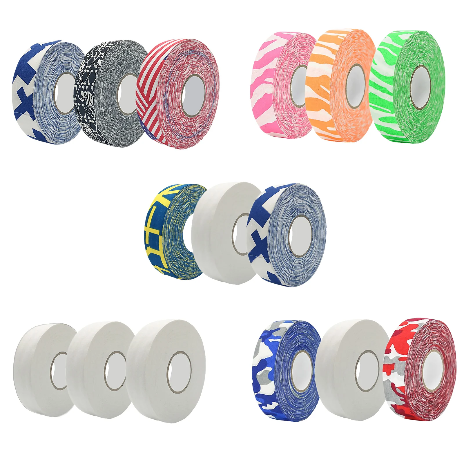 3pcs Hockey Tape Cloth Tape Roll for Ice Roller Hockey Stick Blade Handle Protector Anti-Slip Lacrosse Baseball Bat Tapes