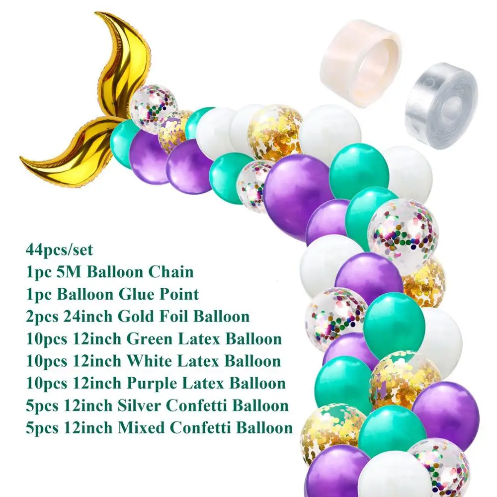 Mermaid Balloon Set QIFU/вечерние воздушные шары «хвост русалки», «хвост русалки», «Русалочка», декор «Русалочка», «День рождения», декор для девочек, декор для свадьбы - Цвет: Mermaid Balloon Set