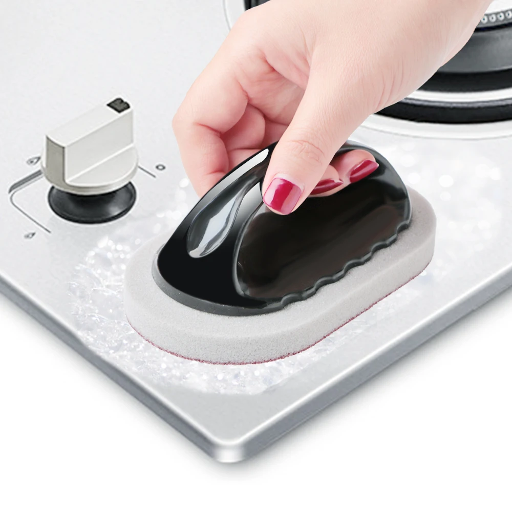 

With Handle Bowl Pot Brush Kitchen Clean Tools Bath Tiles Sponge Magic Sponge Diamond Sand Strong Decontamination