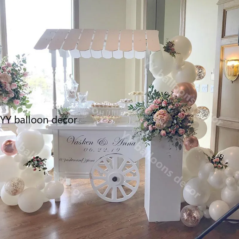119pcs/set Macaron White Balloon Arch Garland Kit 5&quot-18&quot Pink Gray Rose Gold Confetti Balloons Wedding Party Baby Shower Decor | Дом и