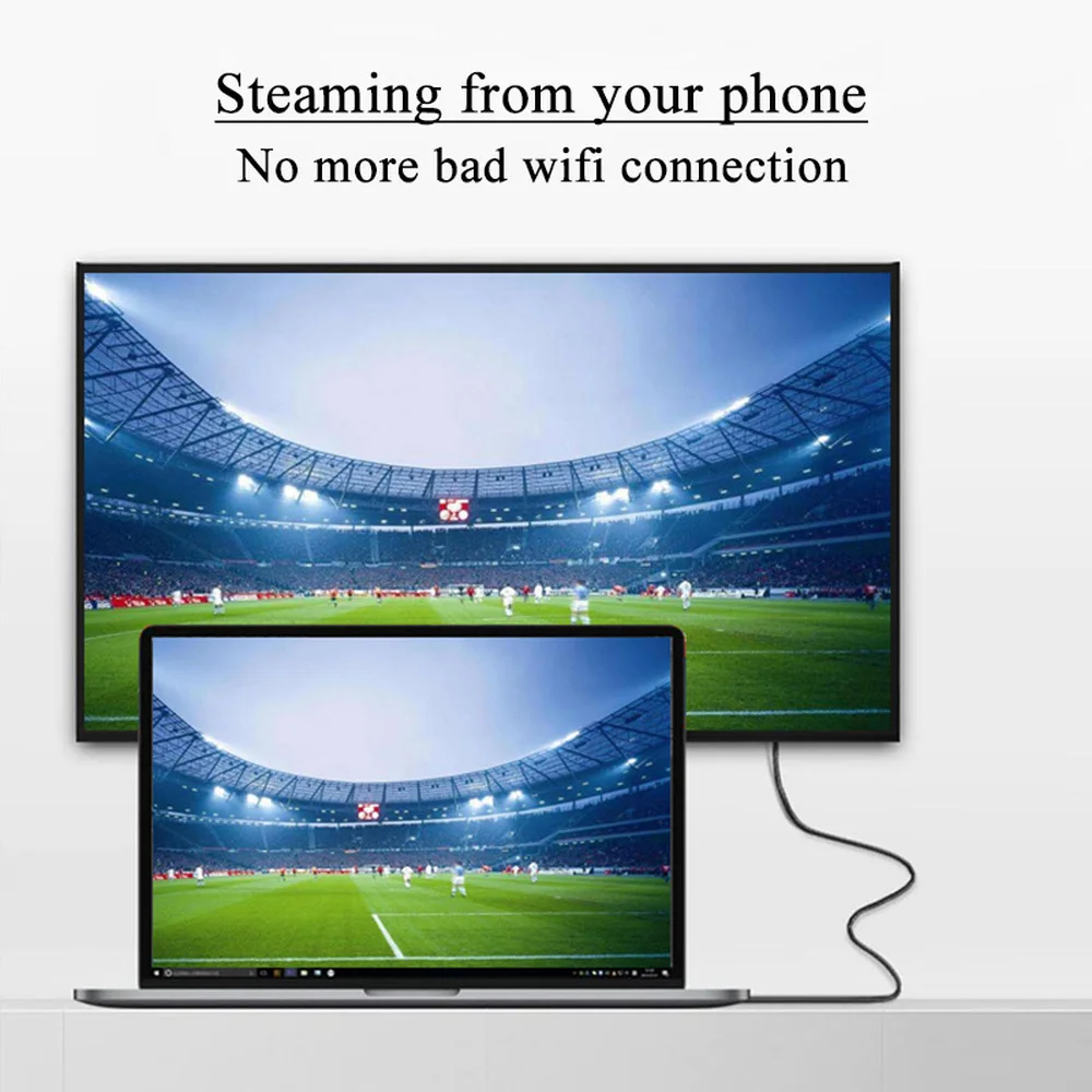 

1.2m/1.8m Type C To HDMI-compatible Cable USB 3.1 to HDMI-compatible Adapter Cables for Samsung Galaxy S9/S8/Note 9 USB-C Cable