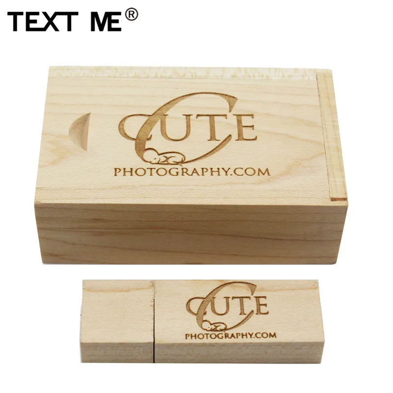 Usb флеш накопитель с логотипом TEXT ME Carbonized bamboo walnut wooden + box 4 ГБ 8 16 32 64 usb 2 0 подарок для
