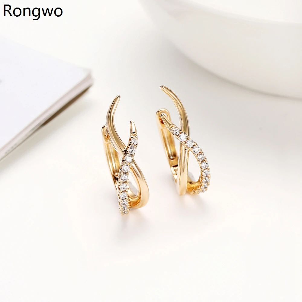 Модная медная Качественные серьги гвоздики геометрический инкрустированные