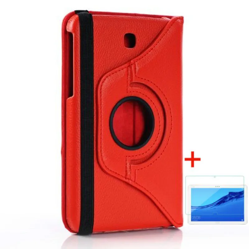 

Tab 3 7.0 inch 360 Degree Rotating PU Leather Flip Cover Case and Glass For Samsung Galaxy Tab 3 7.0 SM-T210 T211 T217 P3200