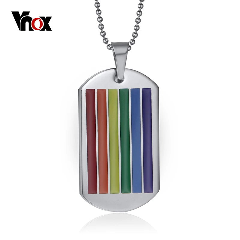 Vnox Радуга флаг Военное Дело dog tag Цепочки и ожерелья кулон Для мужчин женщина
