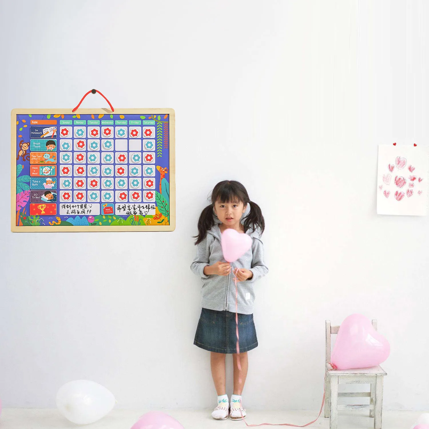 Besegad Magnetic Reward Activity Responsibility Chart Calendar Schedule Educational Learning Toys for Kids Children Target Board |