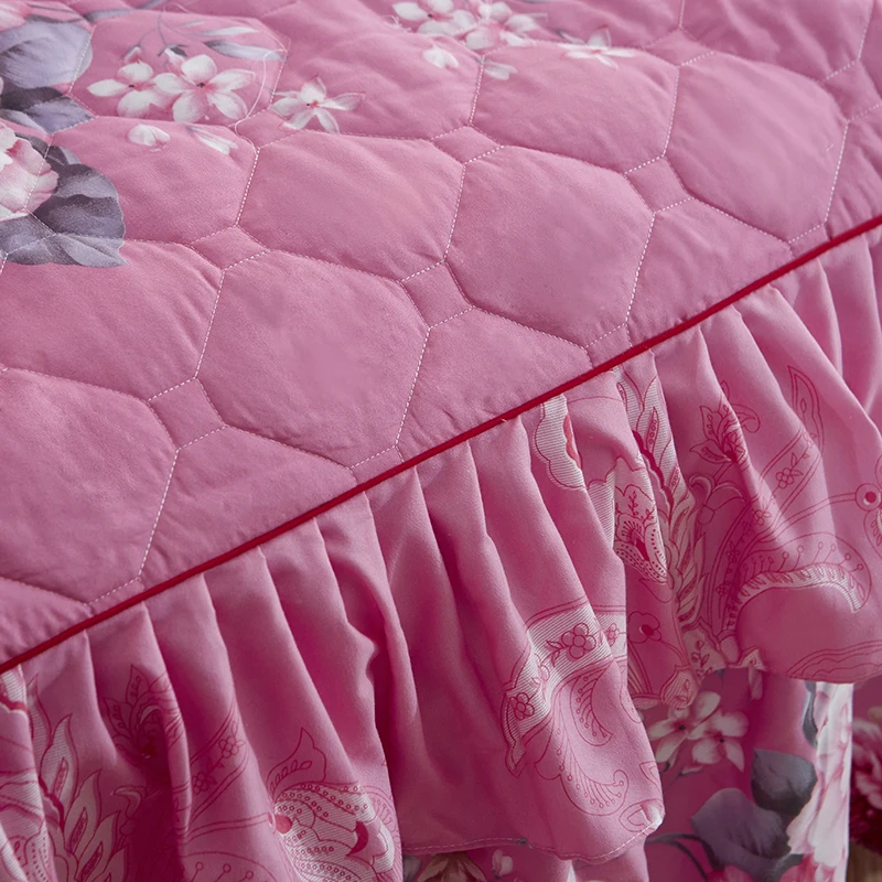 Новая романтическая двухслойная стеганая кровать юбка утолщенное шлифовальное