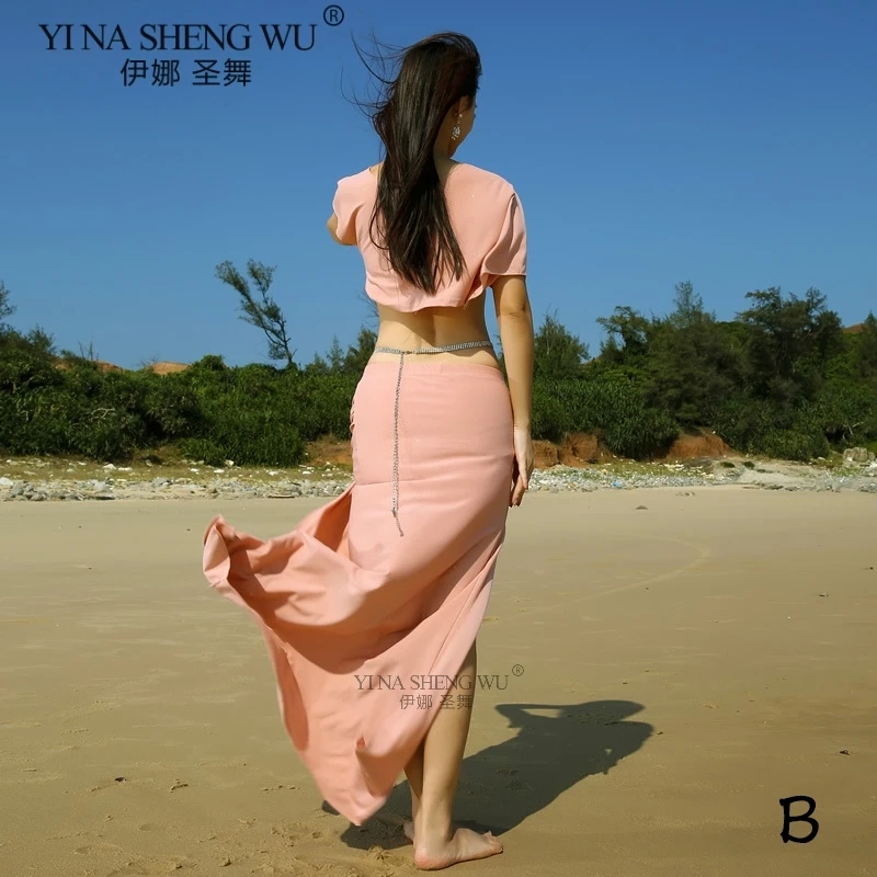 2pcs Set Belly Dance Oriental Practice Clothes New Women Clothing Printed Skirt Costume Top | Тематическая одежда и