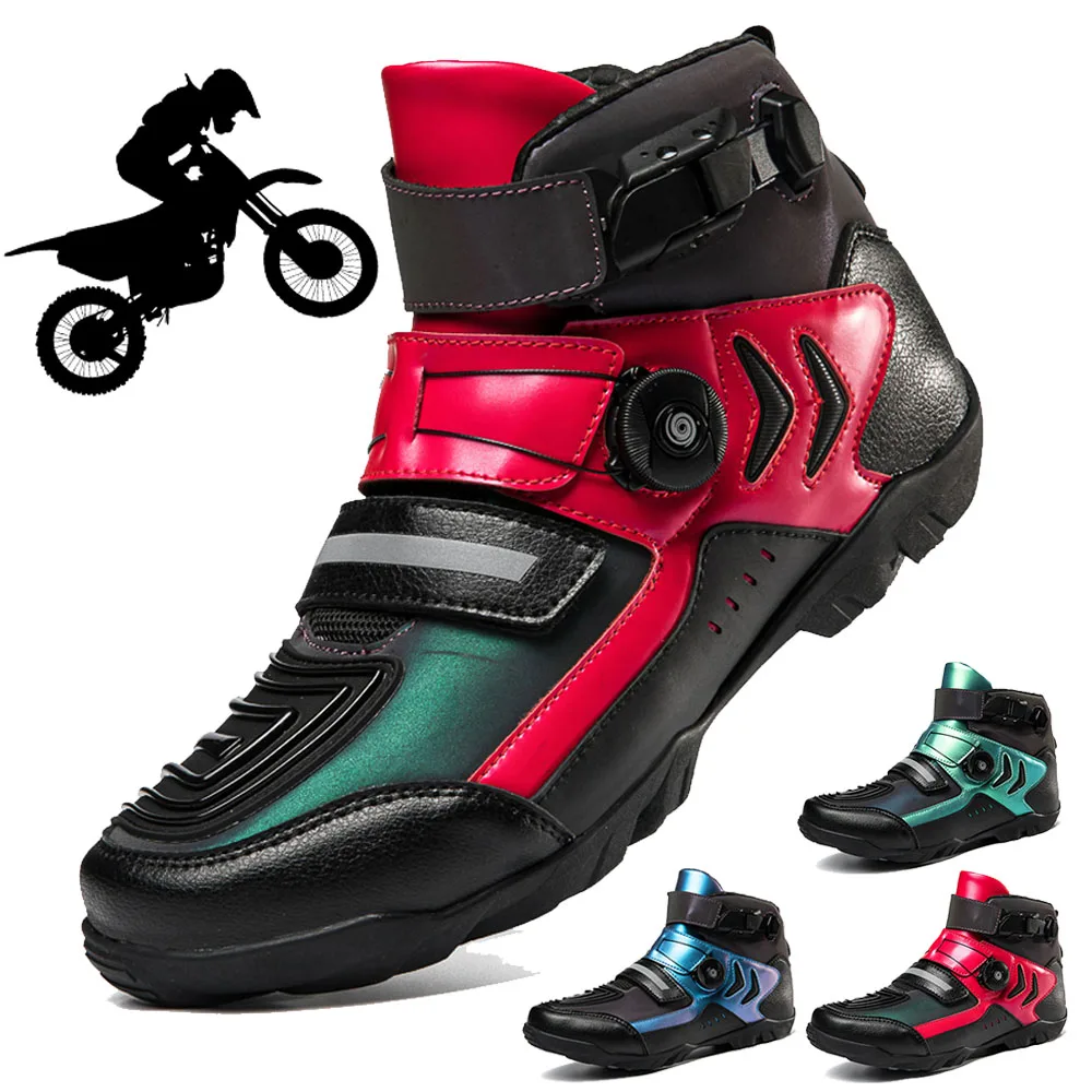 

Брендовые мотоциклетные ботинки, мужская обувь для бега, гоночная обувь, водонепроницаемая обувь на плоской подошве для езды на велосипеде,...