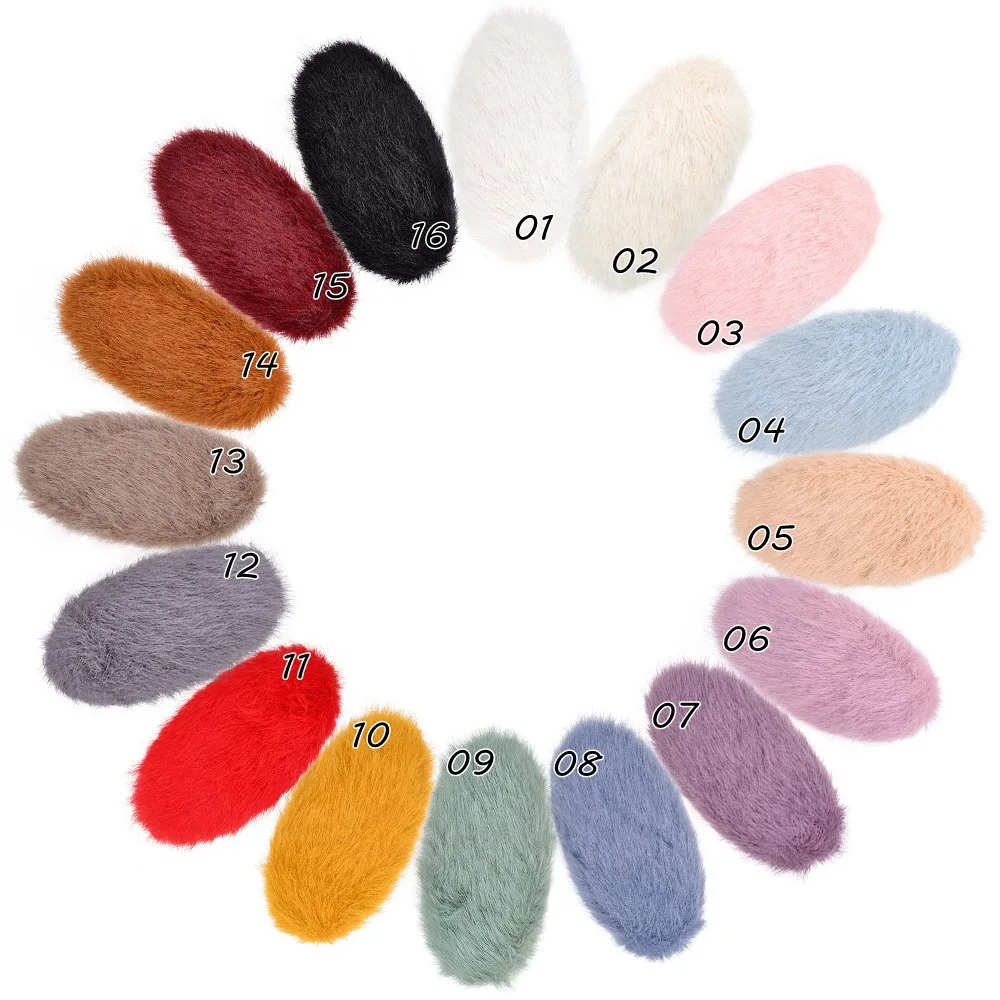 

16PCS Lamb Hair Clip Plush Solid Color BB Clip Simple Girl Hairpin Cute Plush Side Clip Hair Accessories