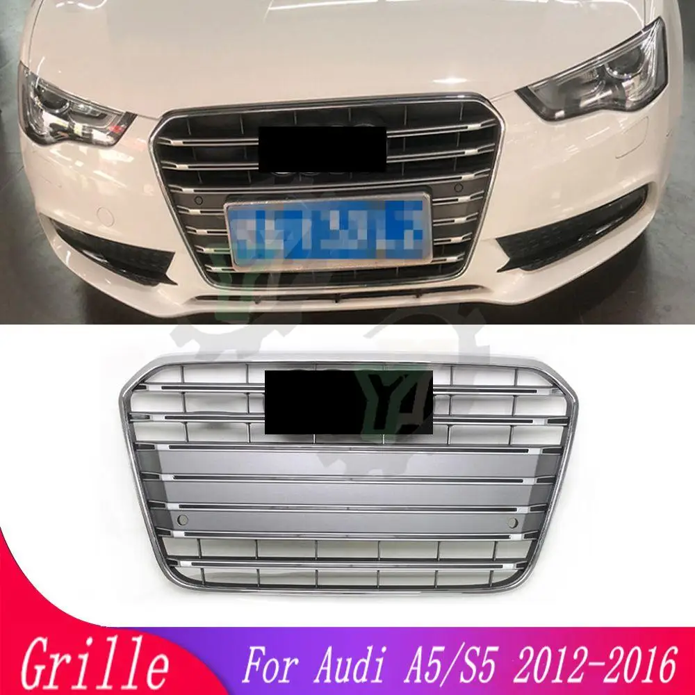 

Modified sport style front grille mesh For Audi A5/S5 B8.5 2012 2013 2014 2015 2016 Auto parts front racing grill (For S5 style)