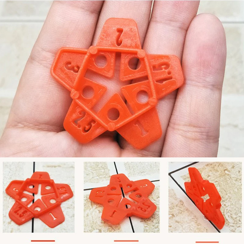 

50pcs 5 Size 1-3mm Removable Wall Tiles Ceramic Gap Locator Can Reuse Cross Tile Leveling System Gap Floor Construction Tools