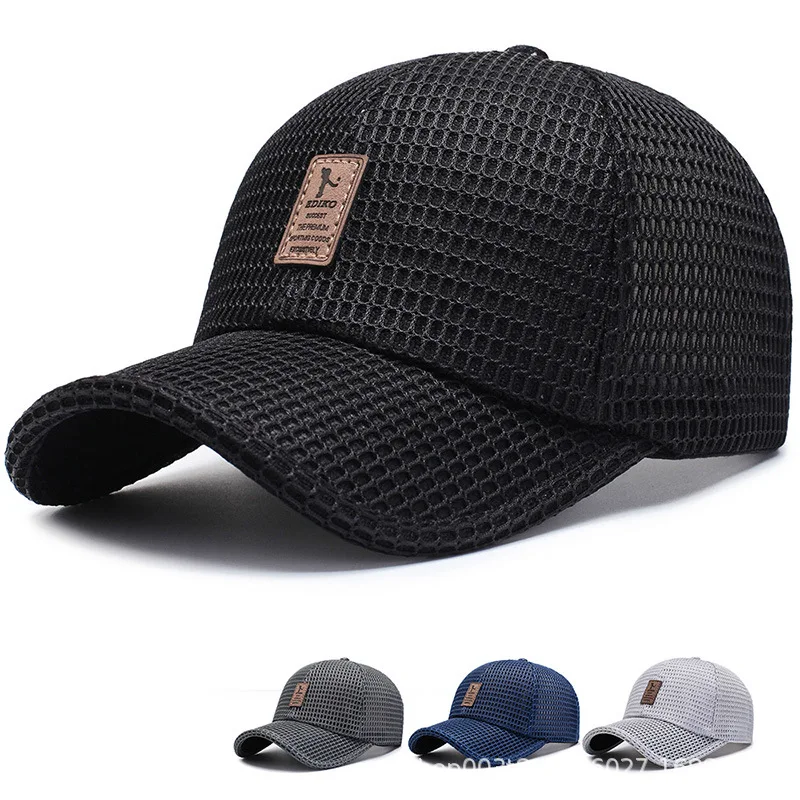 

Label Mesh Sunshade Baseball Caps Women Men Breathable Mesh Summer Spring Snapback Hats Black Casual Sport Hats Cap Dad Hat Bone