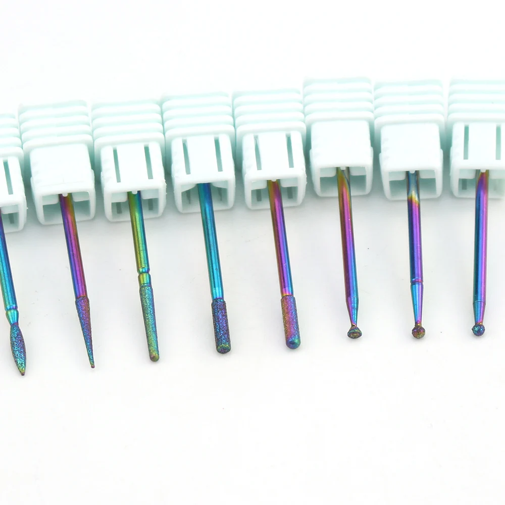 1 шт. радужные алмазные фрезы для ногтей euika сверла очистки электрического