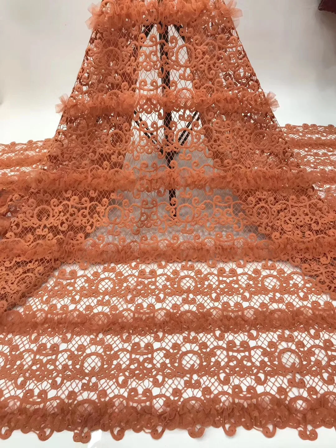 

African Milk Silk Lace Fabric Embroidered Nigerian 3d Flower French Lace Fabric Green High Quality 2019 Tulle Lace Fabric