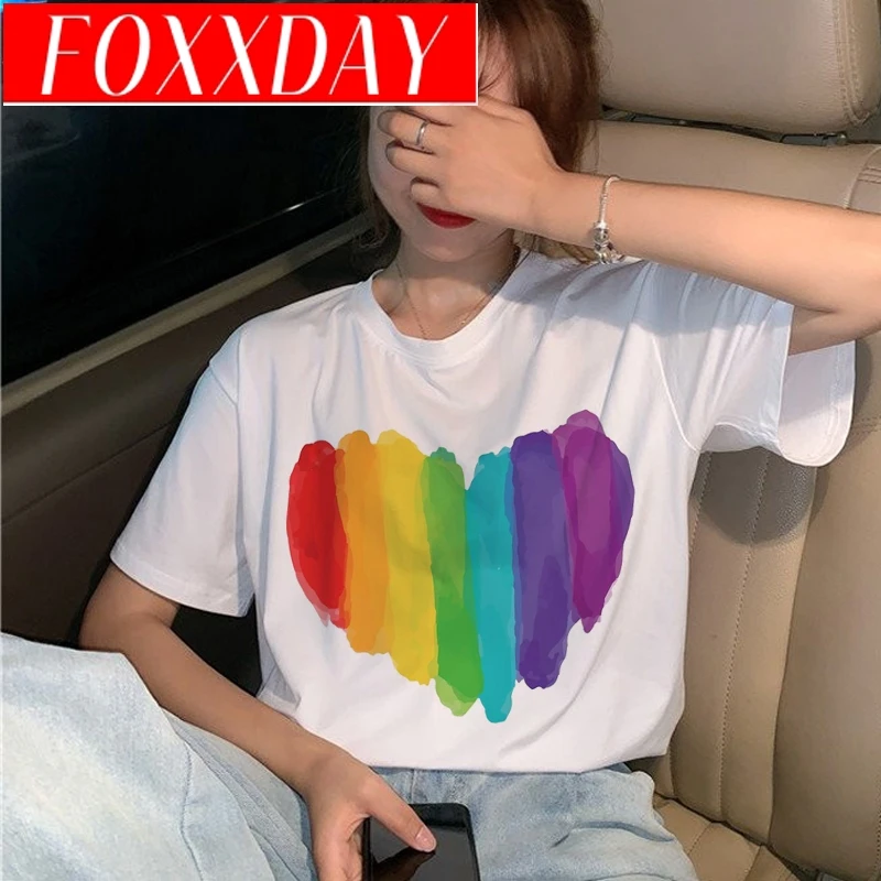 Новинка футболка для геев любви Harajuku женская лесбиянок Ullzang 90s графический радуга