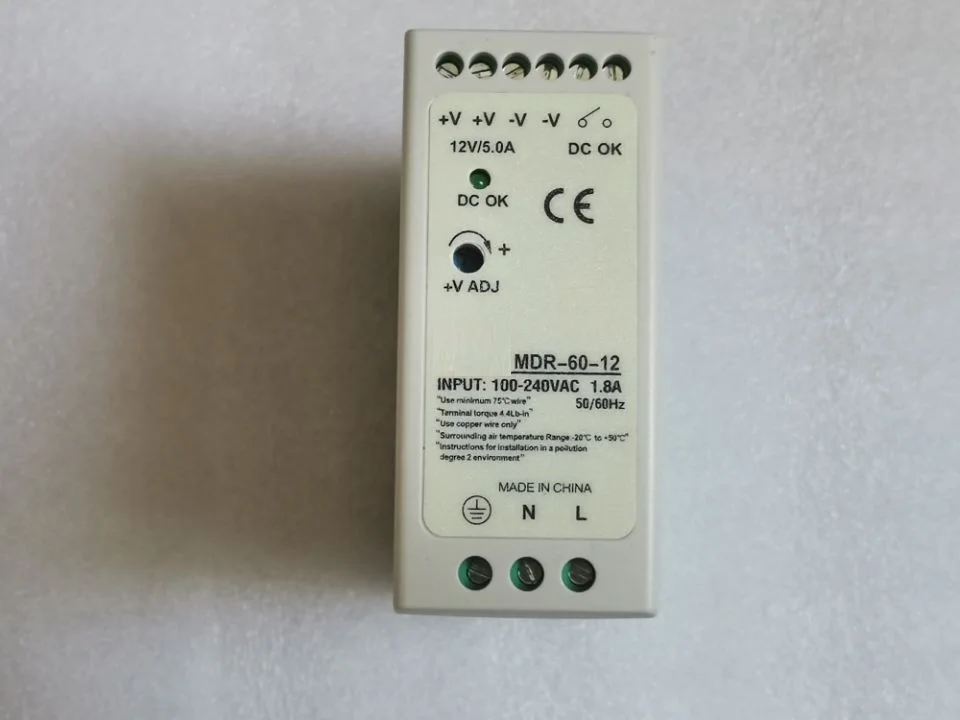 Профиль маленький размер 60w 24v 2.5a MDR 60 24 однополюсный импульсный источник