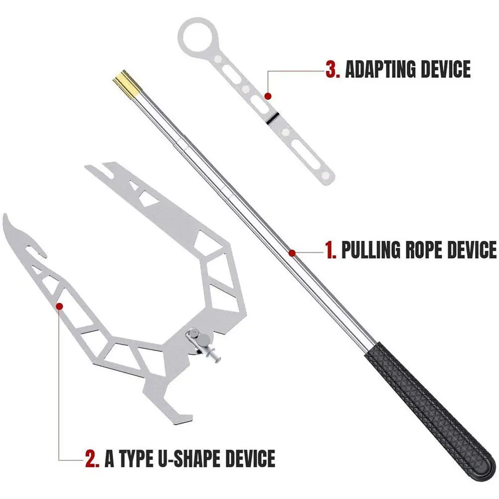 

Boat Hook Pole Easy Long-Distance Threader Boat Puller Tie Rope Hook Multi-Purpose Dock Hook Silver U-Type Threader Accessories