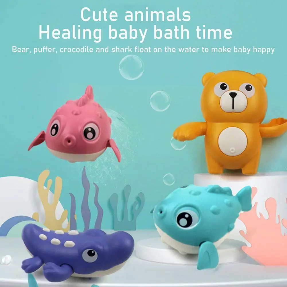 

Children'S Beach Toys Bath Toys Shark-Shaped Clockwork Tail Toys Swimming Baby Swing Bath Spinner Children'S Toys N5E6