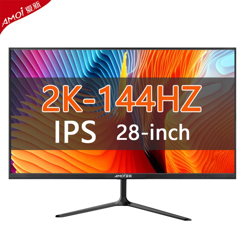 Kopen Amoi Ips 2K Monitor Gamer 28 Inch 2560*1440 Lcd Monitor Pc Flat Panel Scherm Hd Gaming 144Hz Monitor Voor Desktop