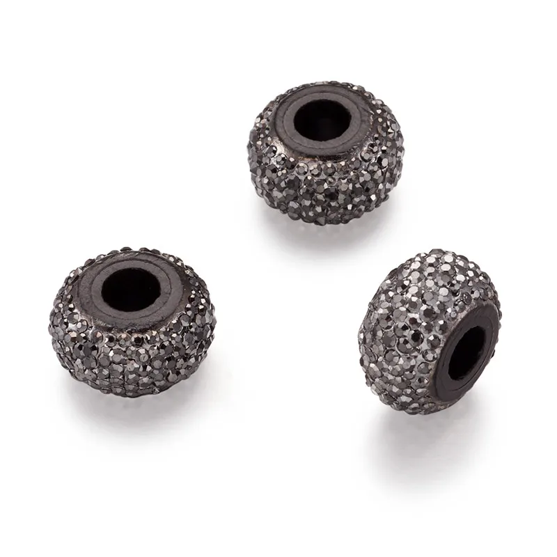 

50pcs 14x8mm Resin Beads European Beads Loose Spacer Beads Large Hole Beads for Jewelry Making DIY Bracelet Necklace Hole: 5mm