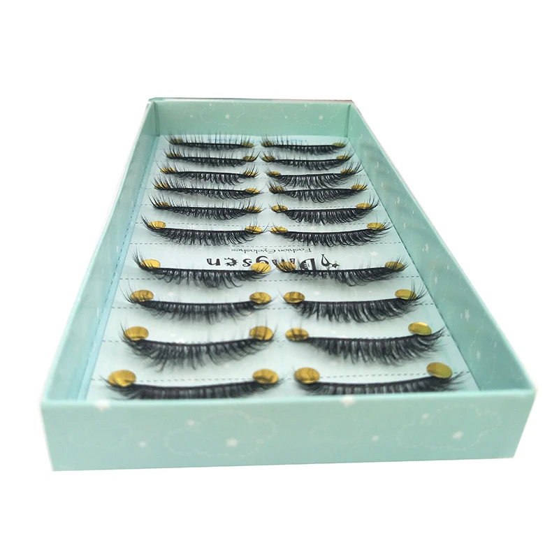DINGSEN 10 Pairs 3D Soft Faux Mink Hair False Eyelashes Natural Messy Eyelash Crisscross Wispy Fluffy Lashes Extension | Красота и