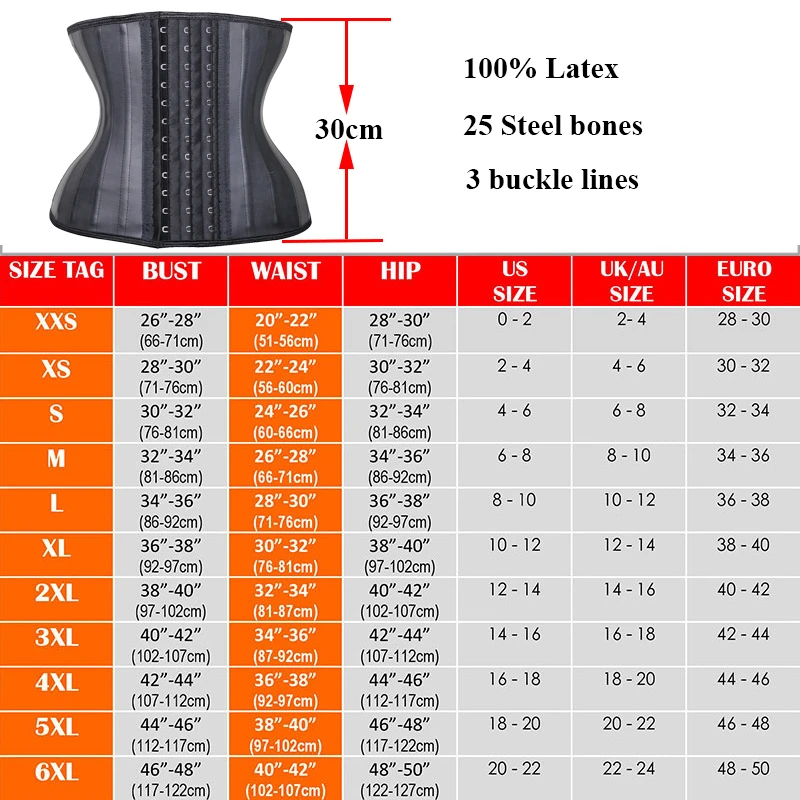 

Latex Waist Trainer Body Shaper Shapewear Women Corset Colombian Girdles Steel Boned Slimming Sheath Belly Reducing Shaper Fajas
