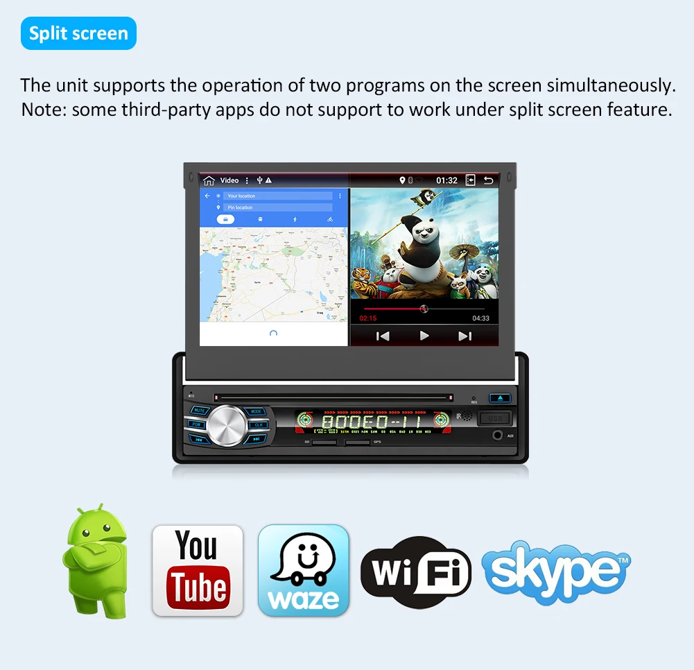 1 Din Android автомобильный мультимедийный авто радио dvd-плеер gps навигация с " сенсорный экран Съемная панель Поддержка wifi Зеркало Ссылка