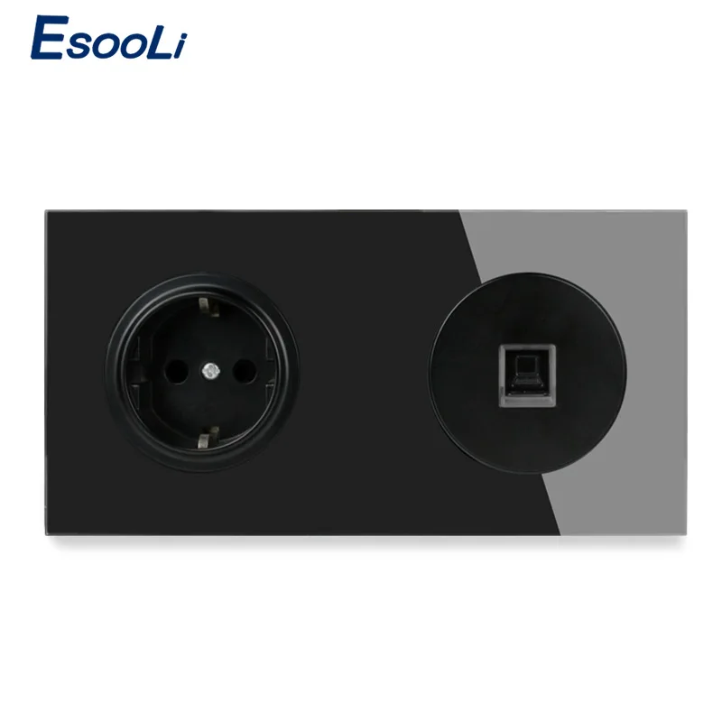 Панель Стеновая прозрачная из закаленного стекла Esooli панельная черная