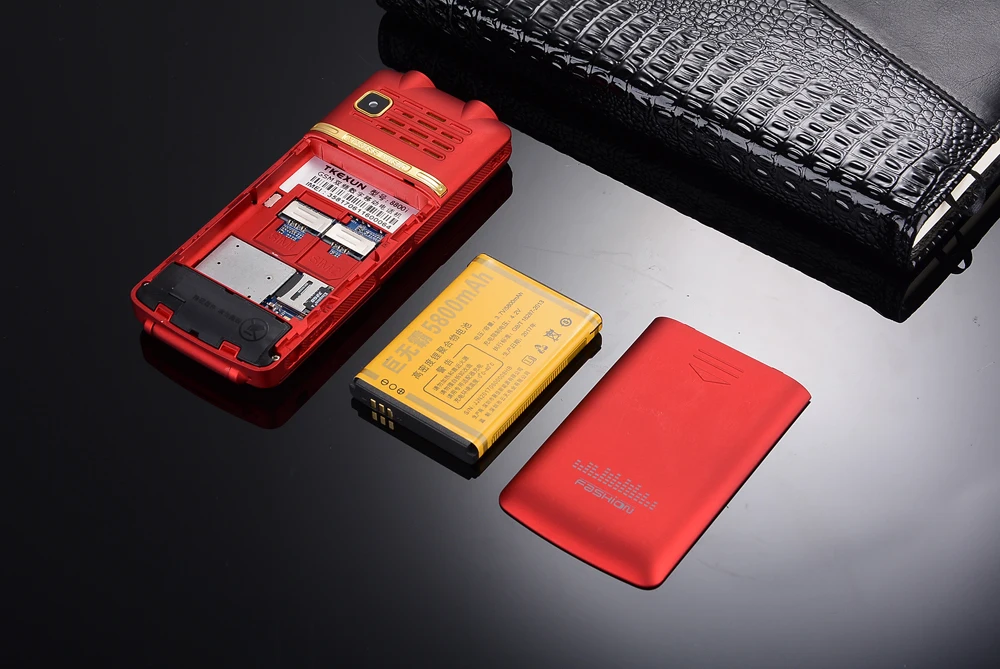 Original TKEXUN 8800 Flip Phone 2.4" Dual Sim Camera MP3 MP4 Dual Torch Real Vibration Magic Voice Luxury Cell Phone