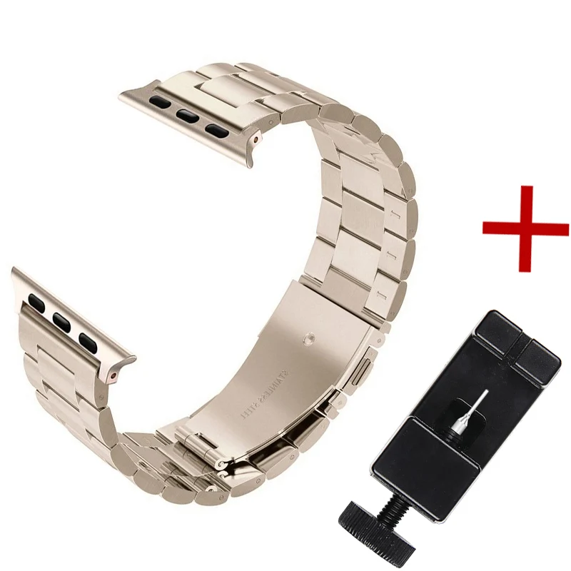Ремешок для часов Joyozy из нержавеющей стали для Apple Watch 38 мм 42 мм 40 мм 44 мм сменный ремешок для часов iwatch серии 4 5 3 2 1 - Цвет ремешка: Champagne Gold