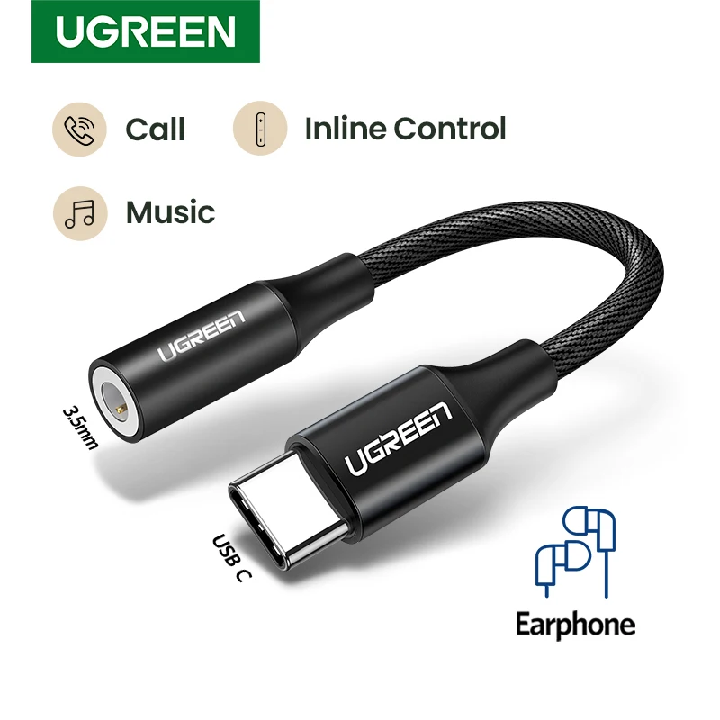Кабель UGREEN с USB C на 3 5 мм кабель разъемом Aux для Huawei P30 Pro Oneplus 7 адаптер наушников