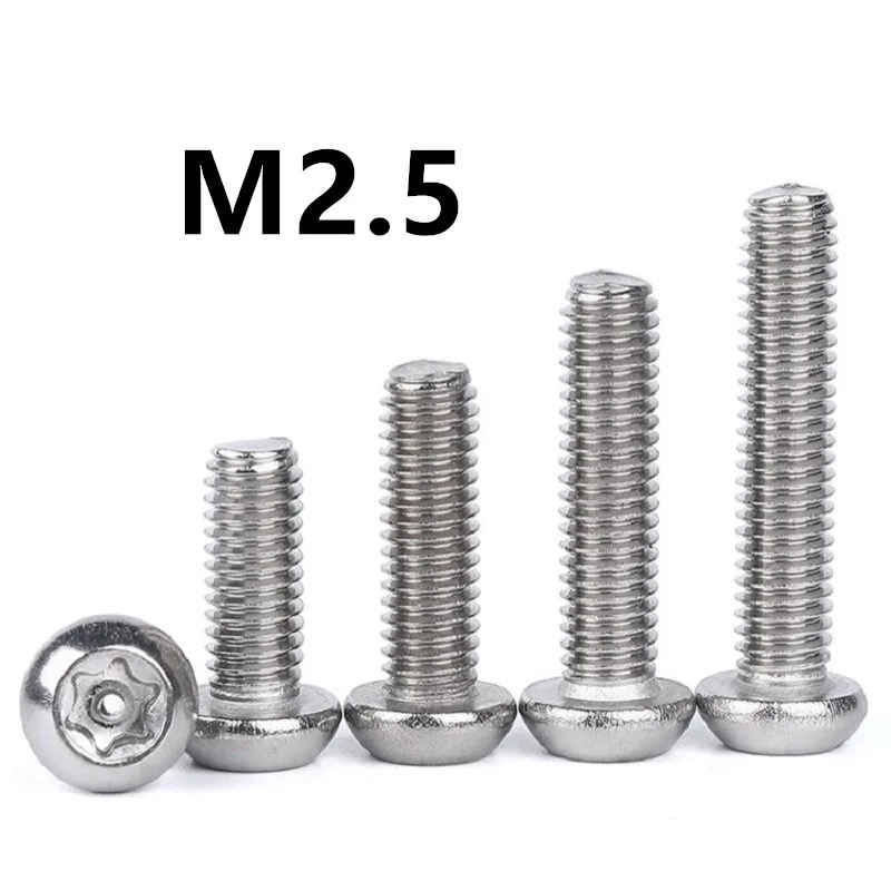 200 шт./лот M2.5x4/5/6/8/10/12/16 мм плоскоконической головкой из нержавеющей стали torx со