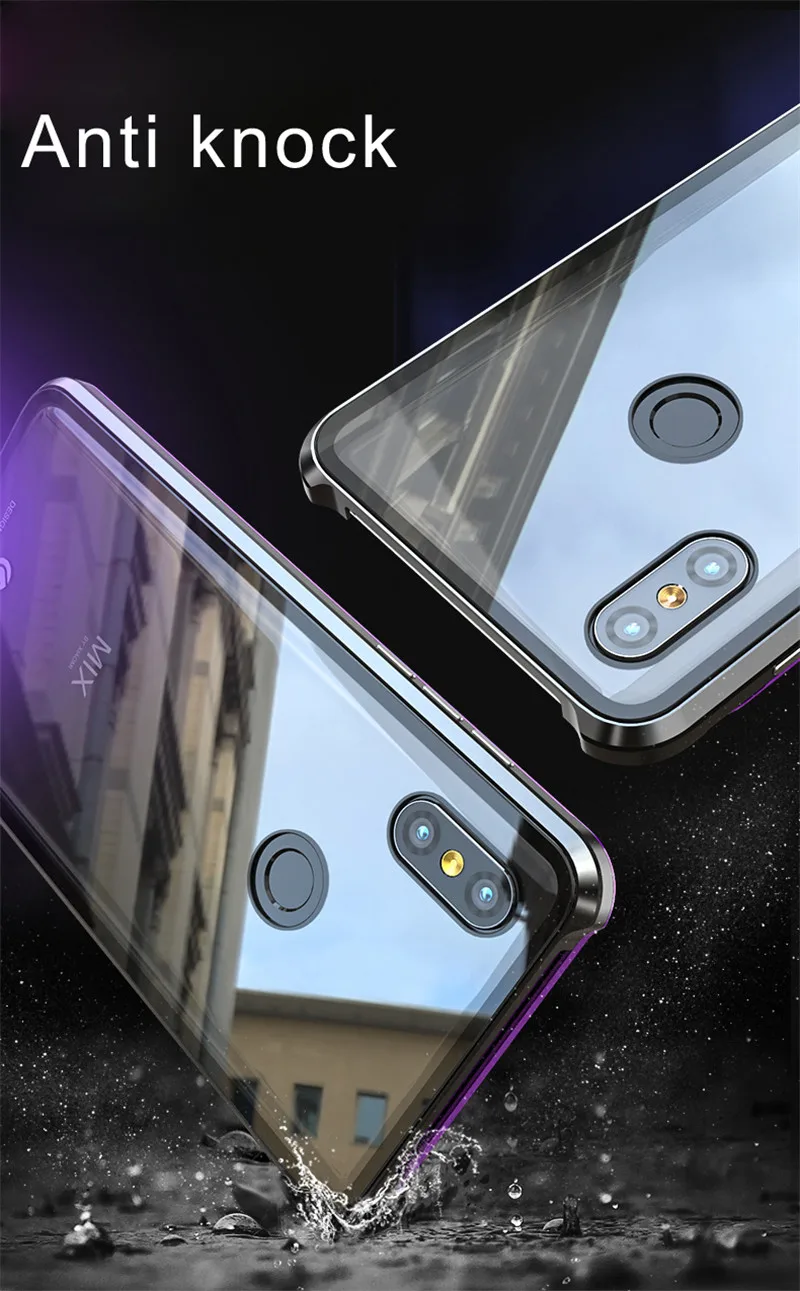 Металлический бампер с магнитным украшением, стеклянный чехол для coque Xiaomi mi x 3, чехол, противоударный жесткий чехол для задней панели для Xiaomi mi x 3 5G, чехол
