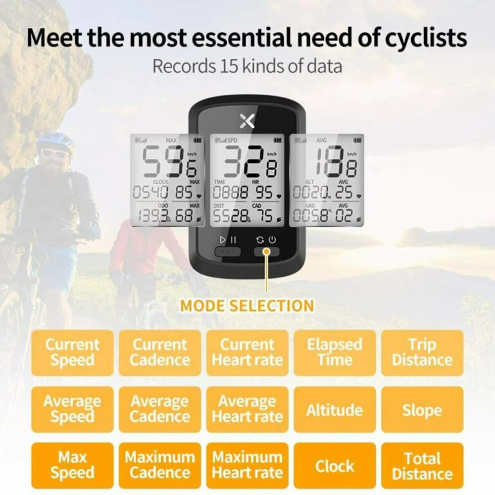 

1.8in Digital LCD Screen XOSS G+ GPS Bike Bicycle Cycling Computer Stopwatch LCD Display Waterproof IPX7 Outdoor Accessories New