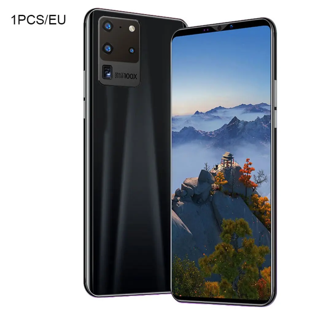 

New S20 Pro Smartphone 5.8 Inch Screen Smartphone 512M+4G Android Smartphone 3D Glass Plated Back Cover Black