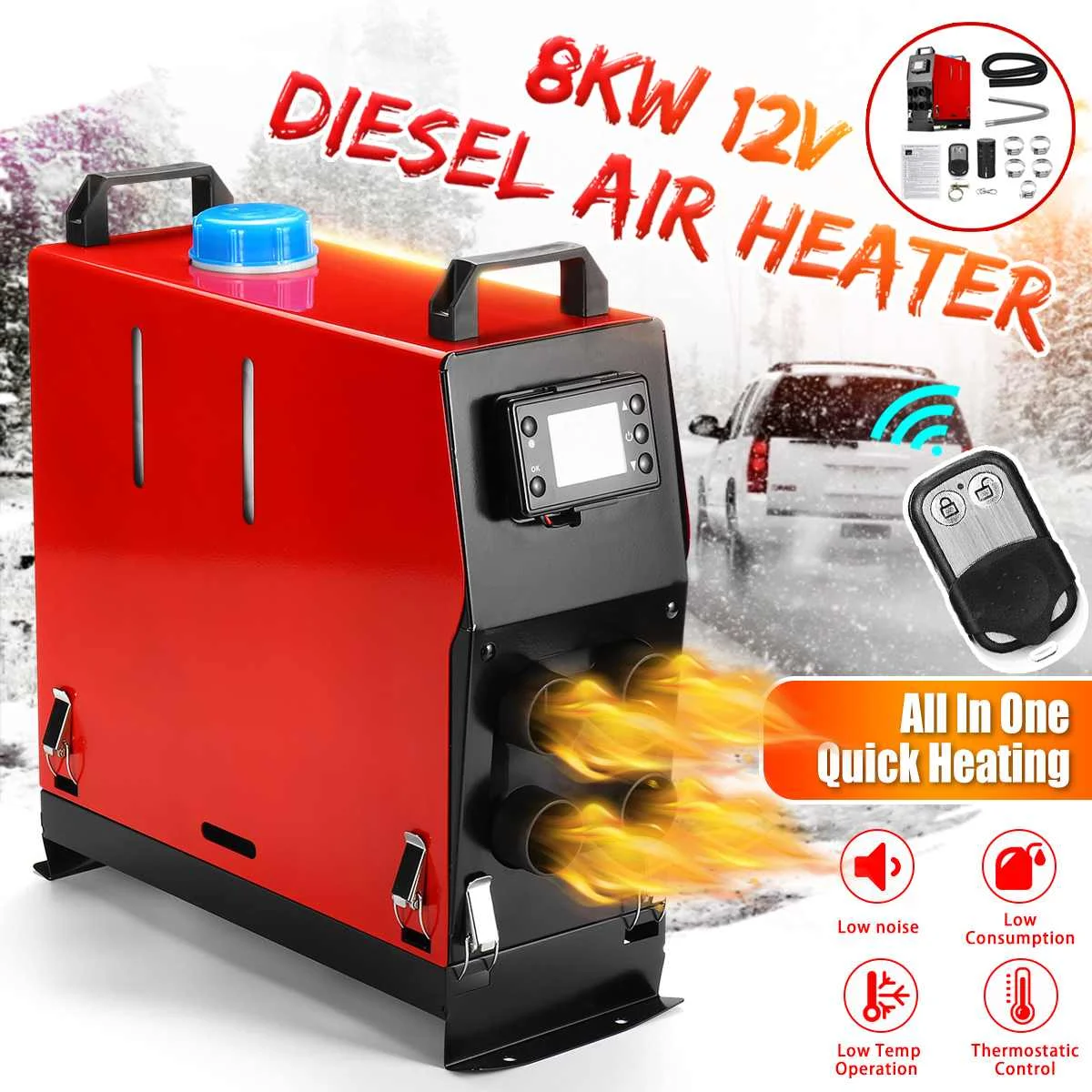 Все в одном воздушный дизельный Обогреватель 8 кВт автомобильный обогреватель 12