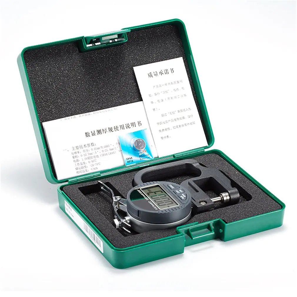 Цифровой дисплей толщиномер плоская головка измерительная бумажная пленка 0-10